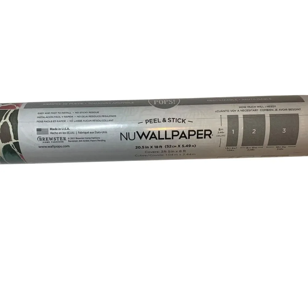 NuWallpaper Vinyl Peel and Stick Wallpaper Grey Summer Love NUS4050